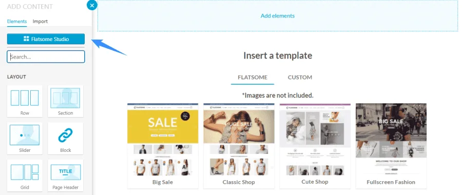 Lưu bản nháp tự động chọn import mẫu từ flatsome studio